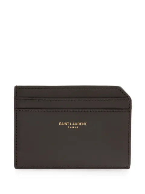 Saint Laurent open card case in two-tone smooth leather
