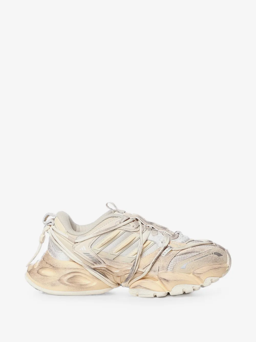 distressed panelled sneakers