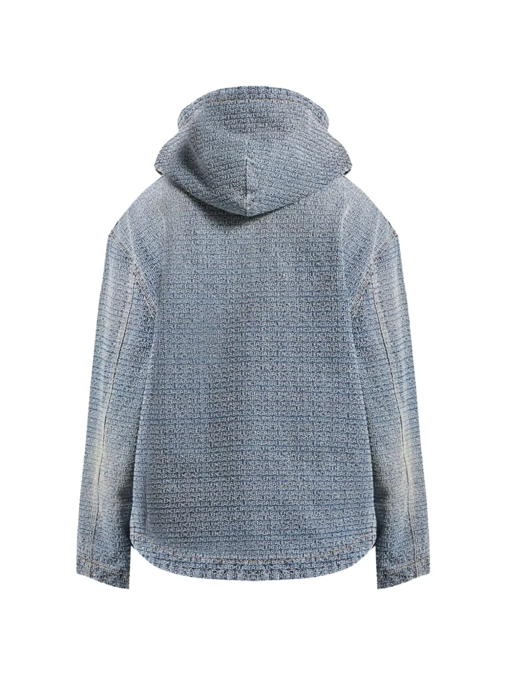Balenciaga Denim jack met capuchon en stiksels Blauw