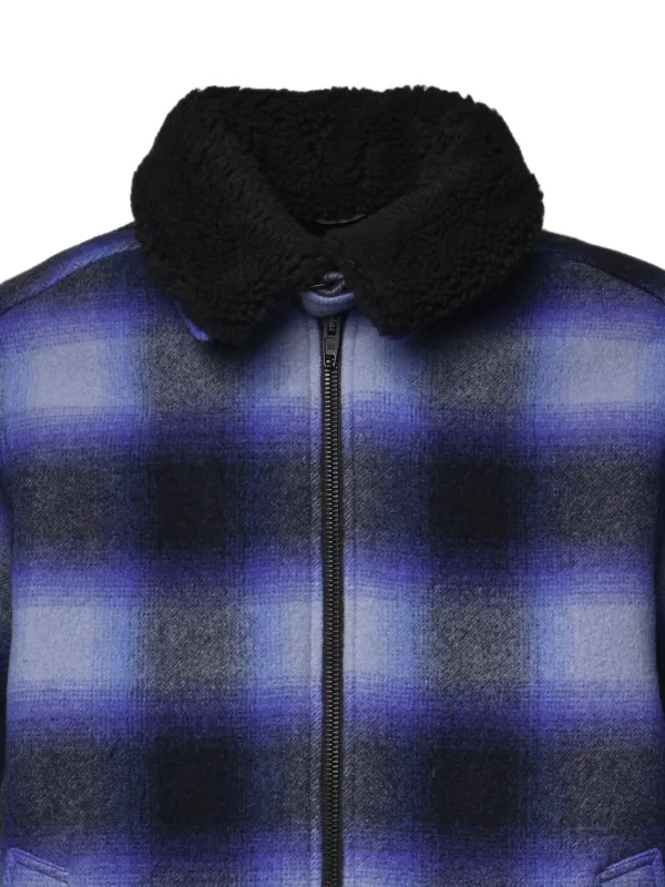 Balenciaga Flannel Bomber Jacket | Blue | FARFETCH