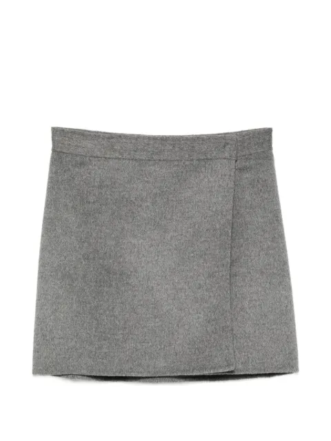 Semicouture wrap-design wool mini skirt