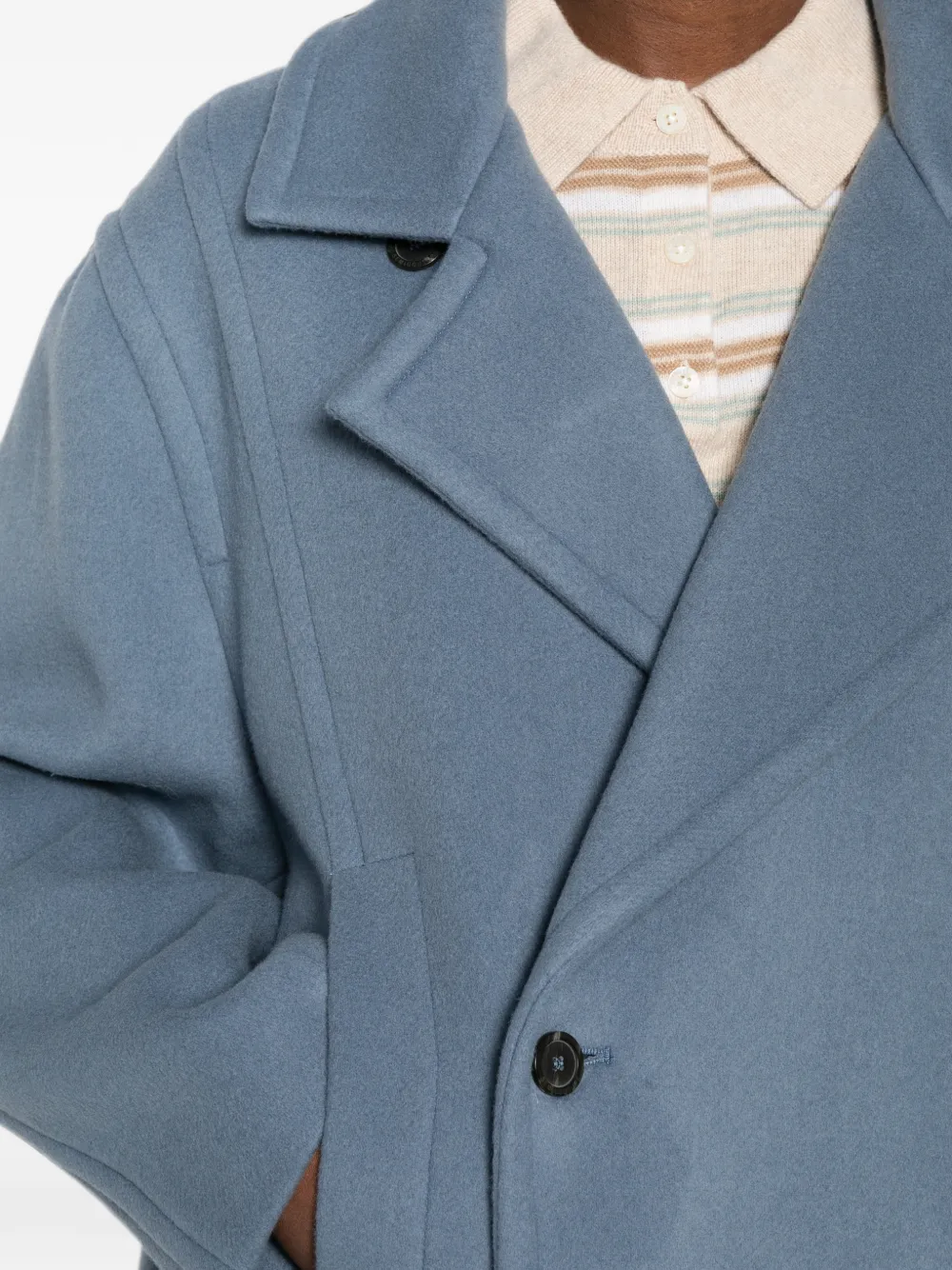 Semicouture Jas met gekerfde revers en dubbele rij knopen Blauw