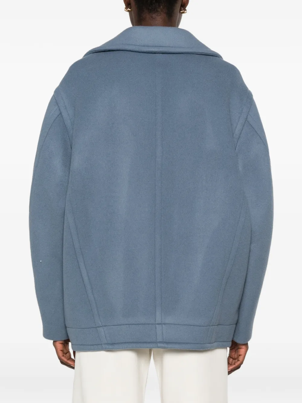 Semicouture Jas met gekerfde revers en dubbele rij knopen Blauw