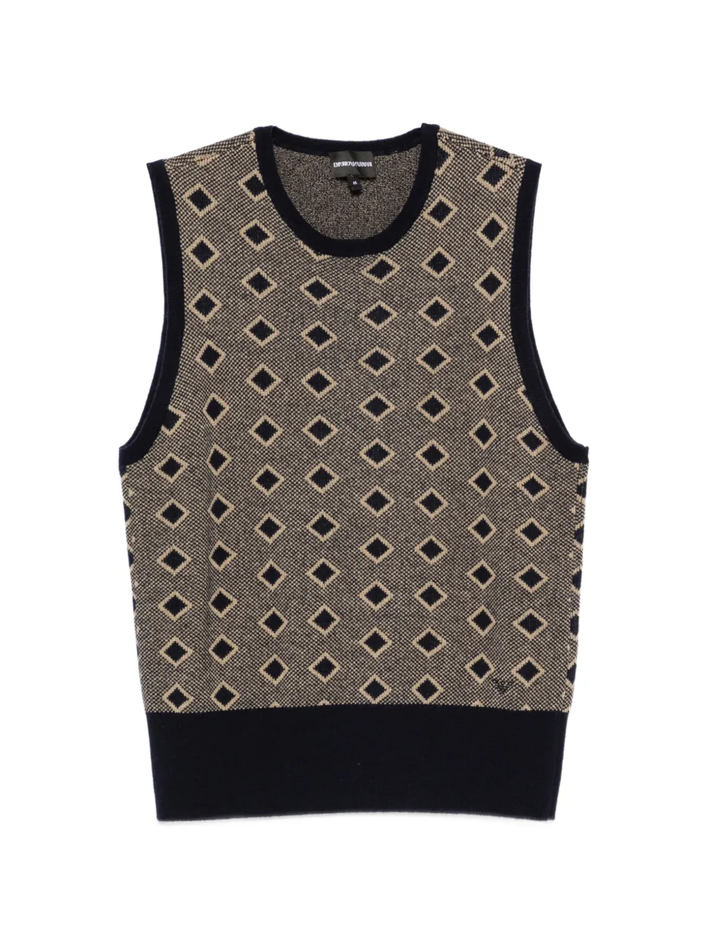 Emporio Armani diamond-patterned sleeveless vest - Toni neutri