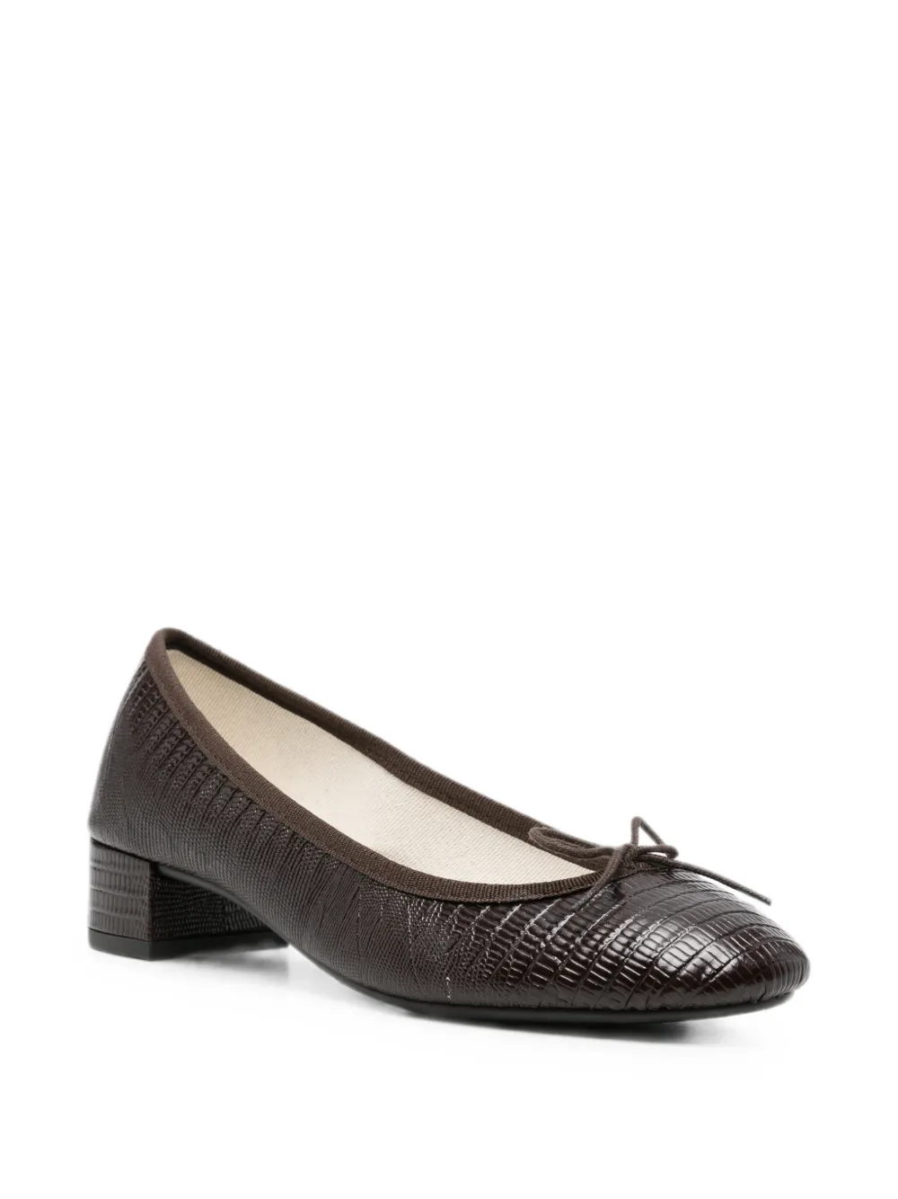 Repetto lizard-effect bow-detail pumps Bruin