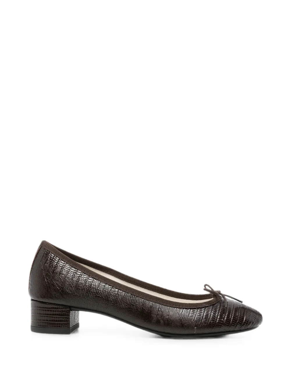 Repetto lizard-effect bow-detail pumps Bruin