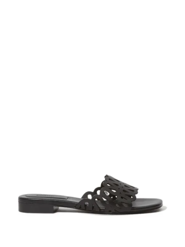 Simkhai Mccall Laser-cut Flat Sandals in Black
