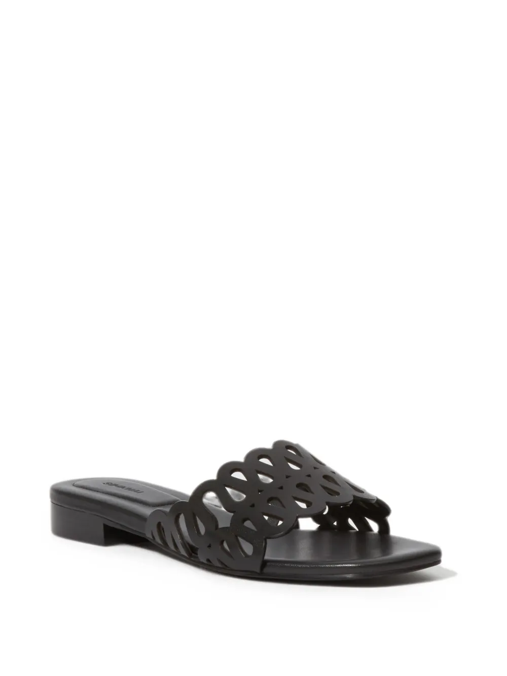 SIMKHAI Mccall laser-cut flat sandals Zwart