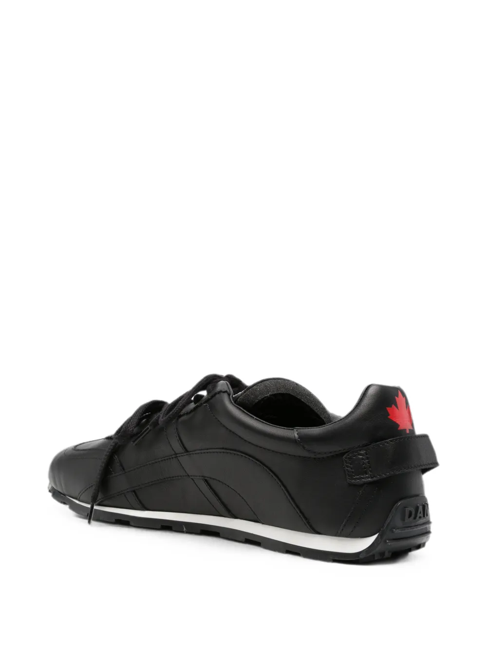 DSQUARED2 maple-leaf leather sneakers Zwart