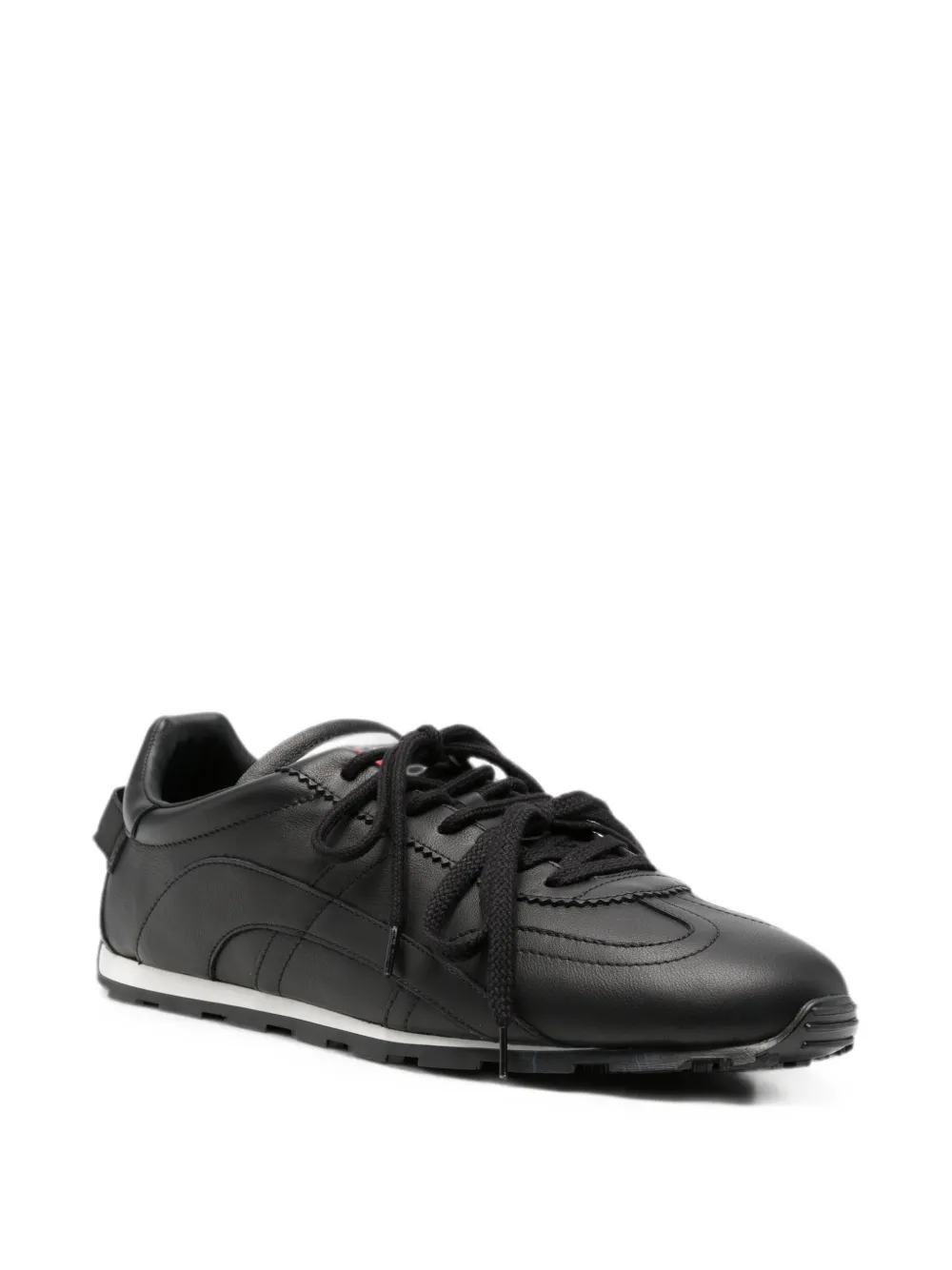 DSQUARED2 maple-leaf leather sneakers Zwart