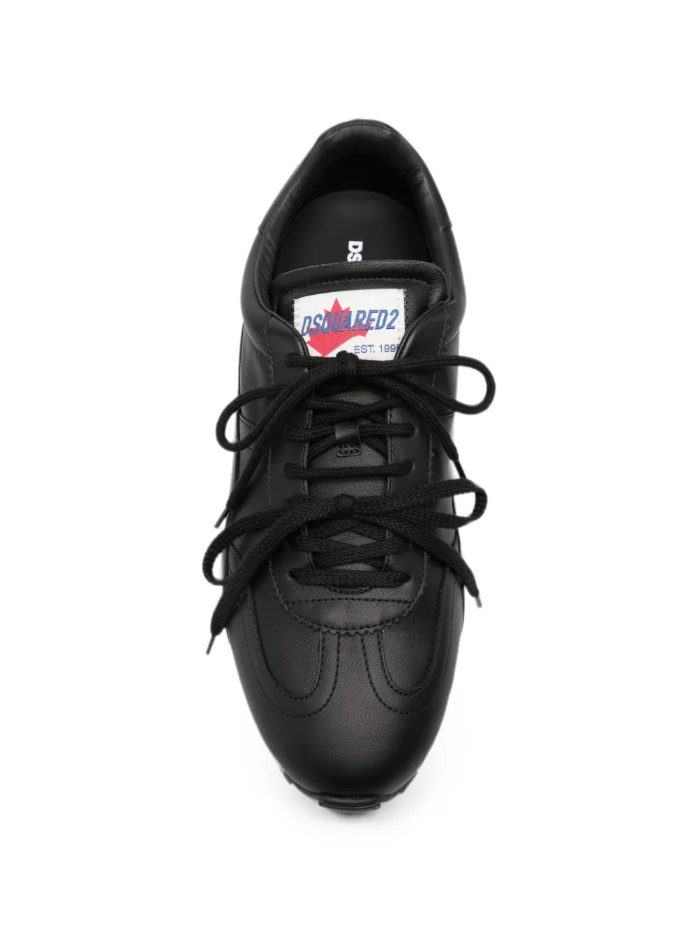 DSQUARED2 maple-leaf leather sneakers Zwart