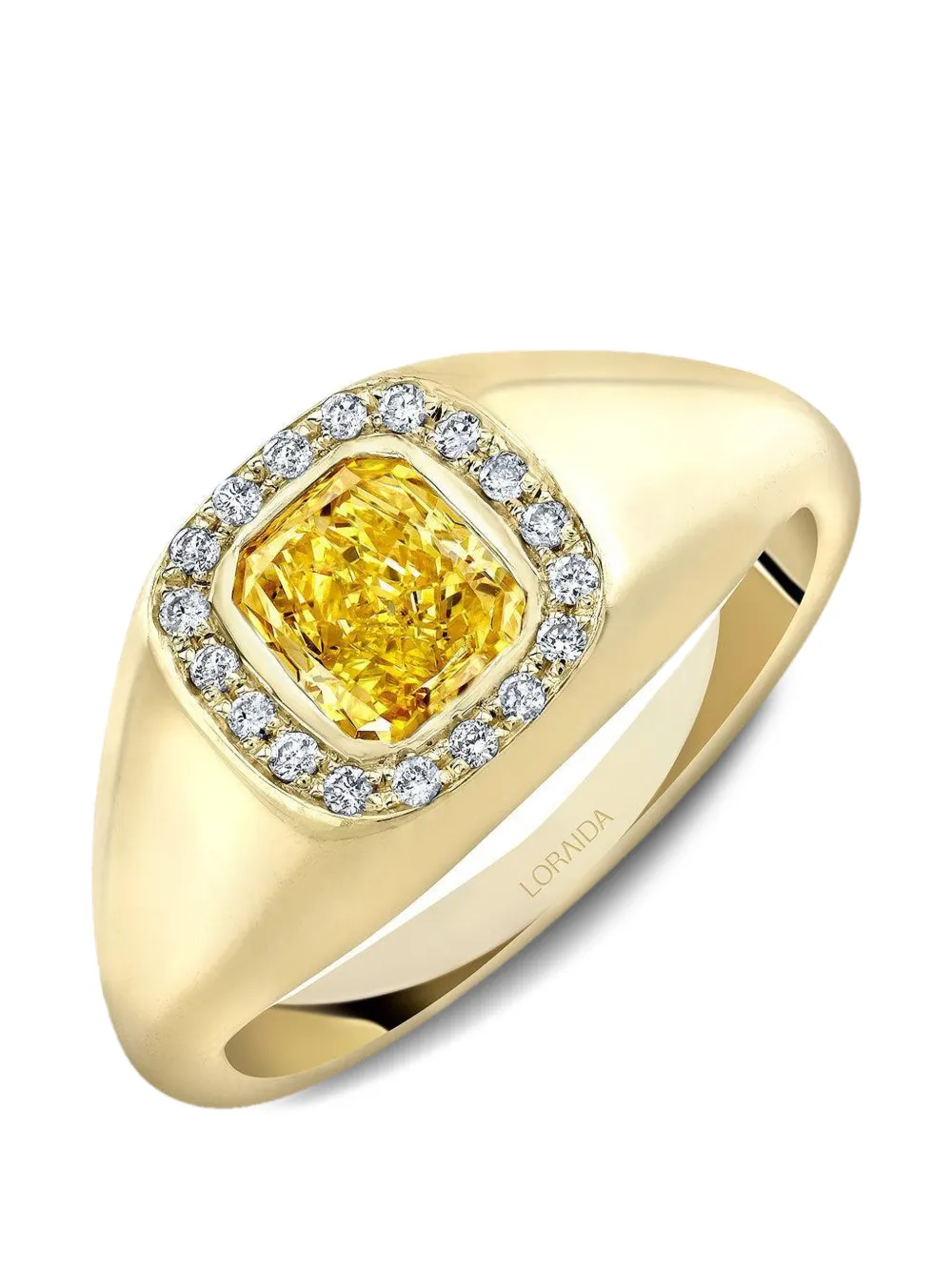 Loraida Anello a sigillo Vortex con diamanti - Oro