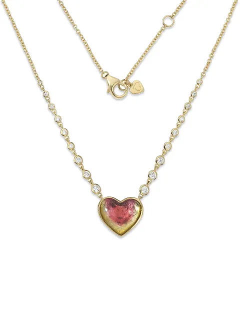 Eden Presley heart-motif diamond and tourmaline necklace