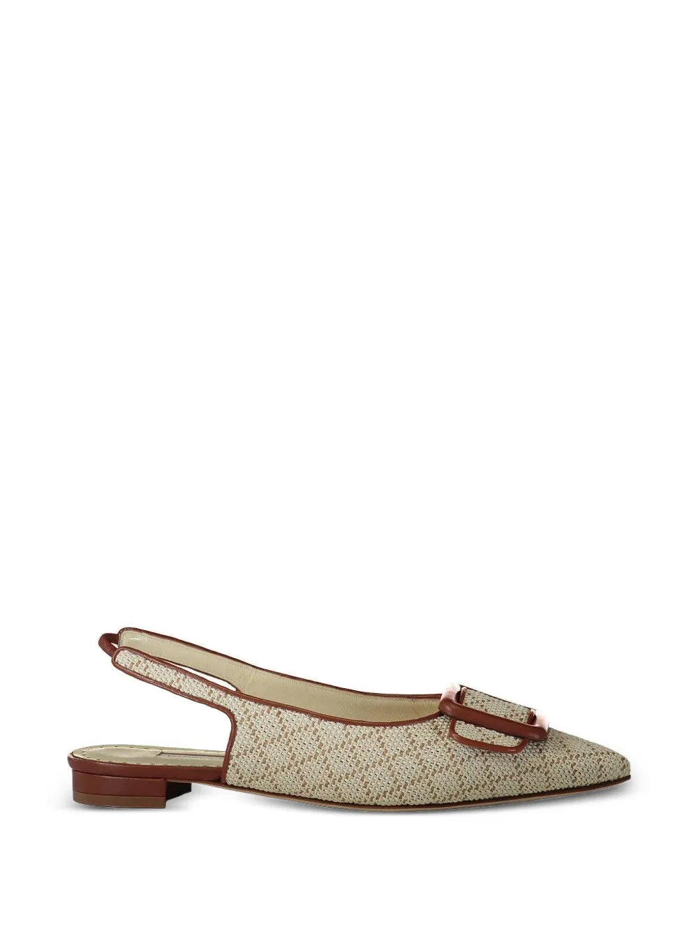 Manolo Blahnik Maylurabi buckle slingback ballet flats Beige