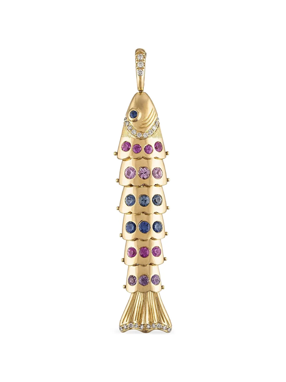 Eden Presley Saphir- und Diamantanhänger mit Fischmotiv - Gold