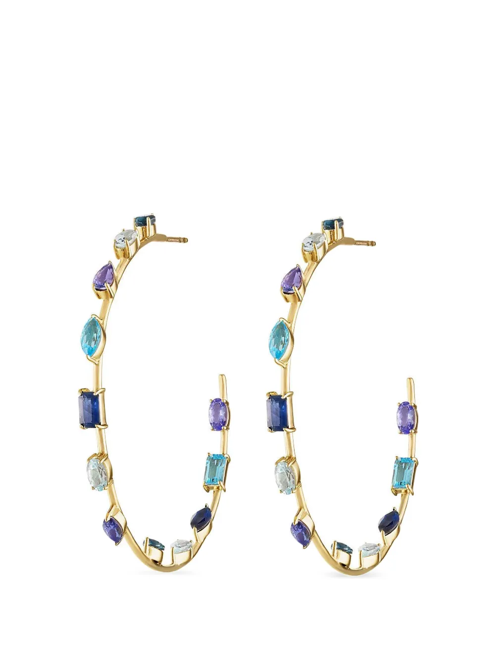 Eden Presley sapphire and aquamarine hoop earrings - Oro