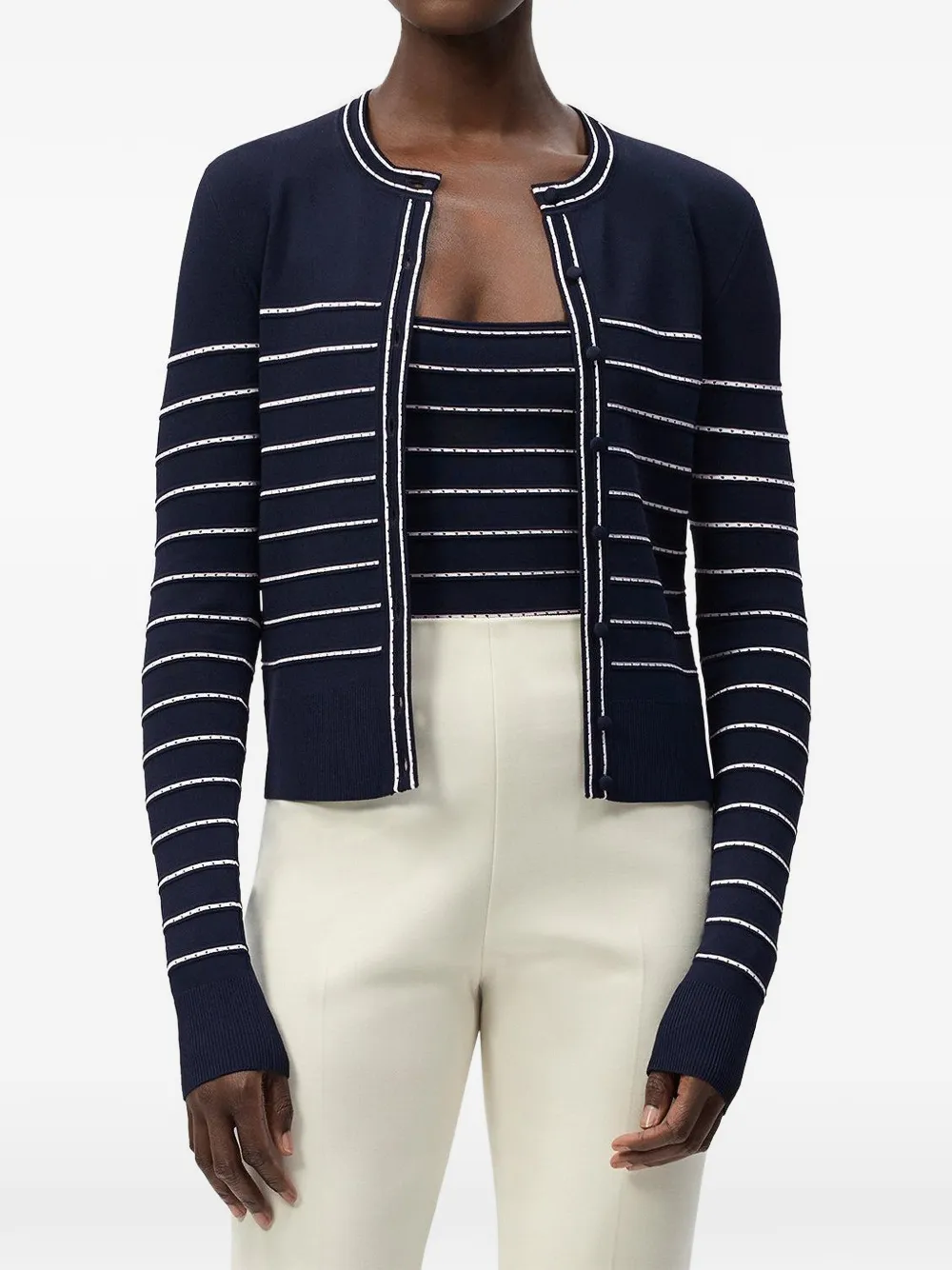 Adam Lippes Faye gestreept vest Blauw