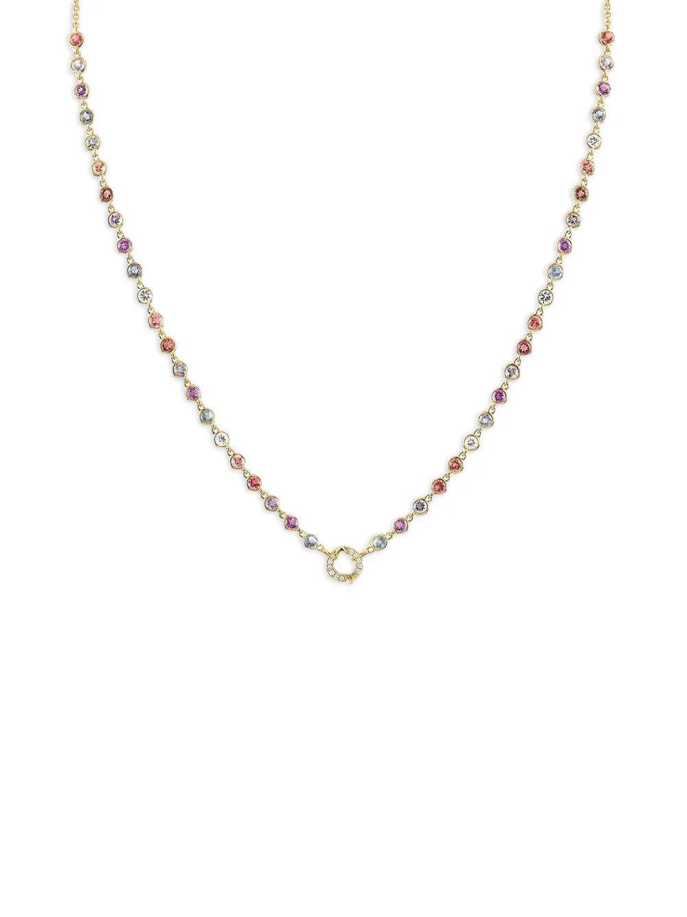 Eden Presley Diamanthalskette mit Saphiren - Gold