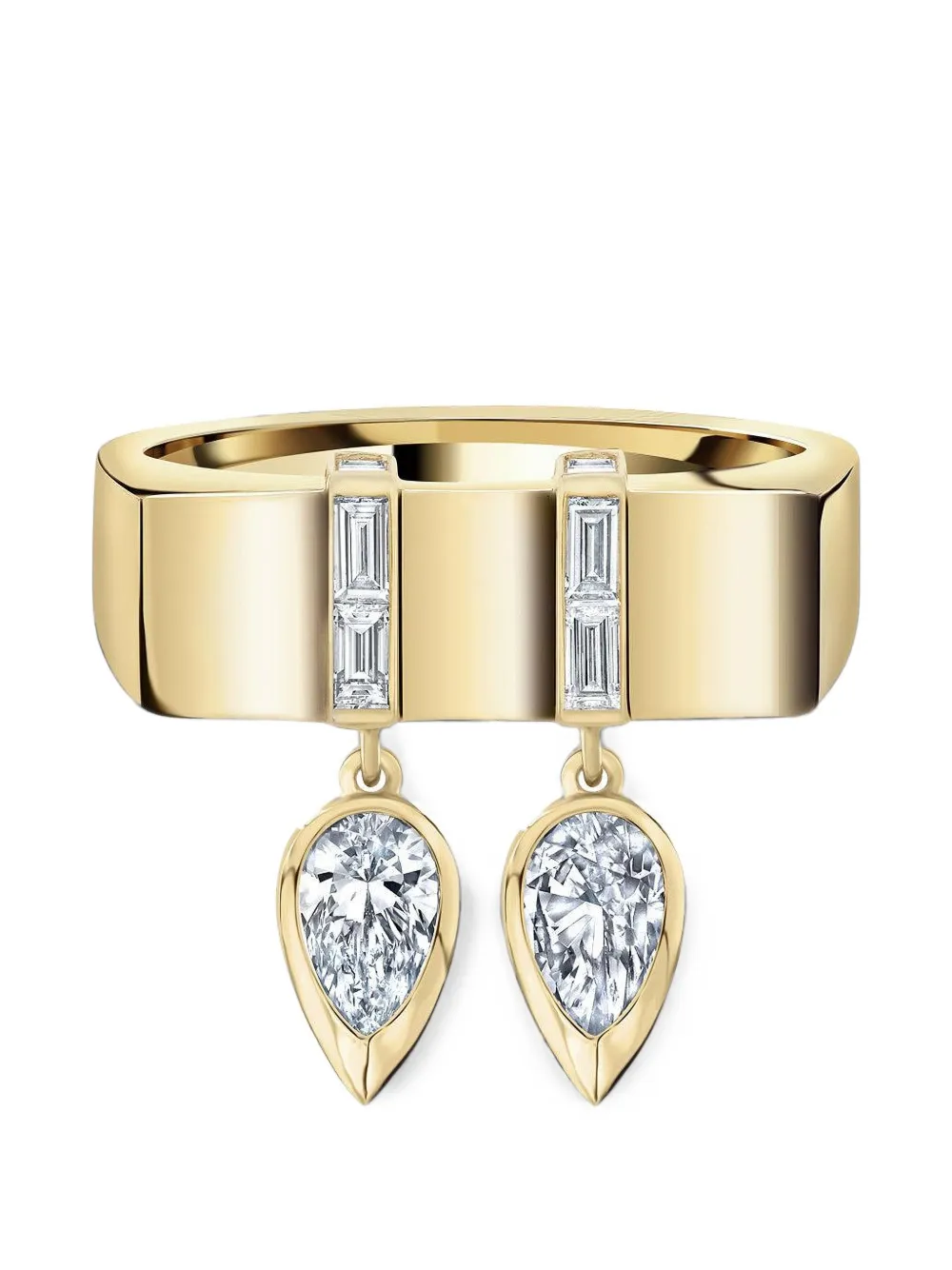 Loraida Vortex Ring mit Diamant - Gold