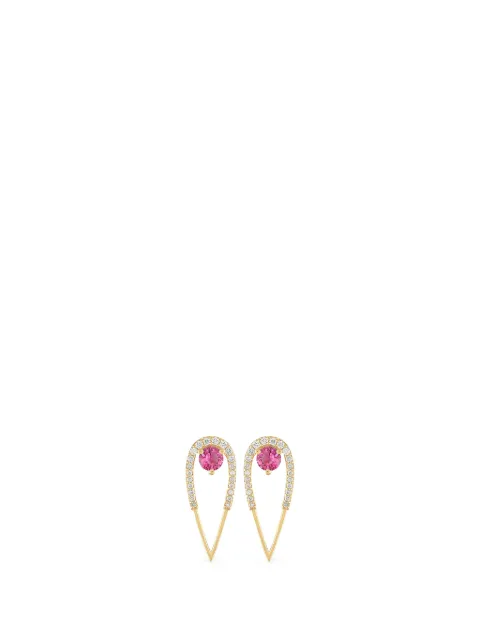 Eden Presley aretes Peacock con turmalina rosa y diamantes