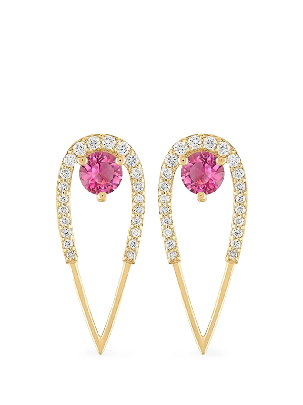 Eden Presley Orecchini Peacock con tormalina e diamanti - Oro