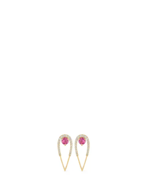 Eden Presley Peacock pink tourmaline and diamond earrings