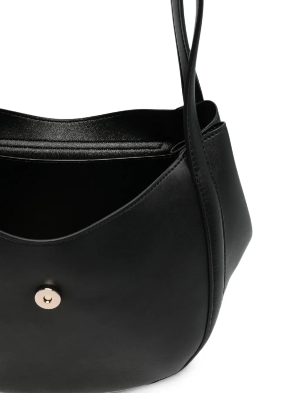 GUESS USA Coleen leren schoudertas met logoplakkaat Zwart
