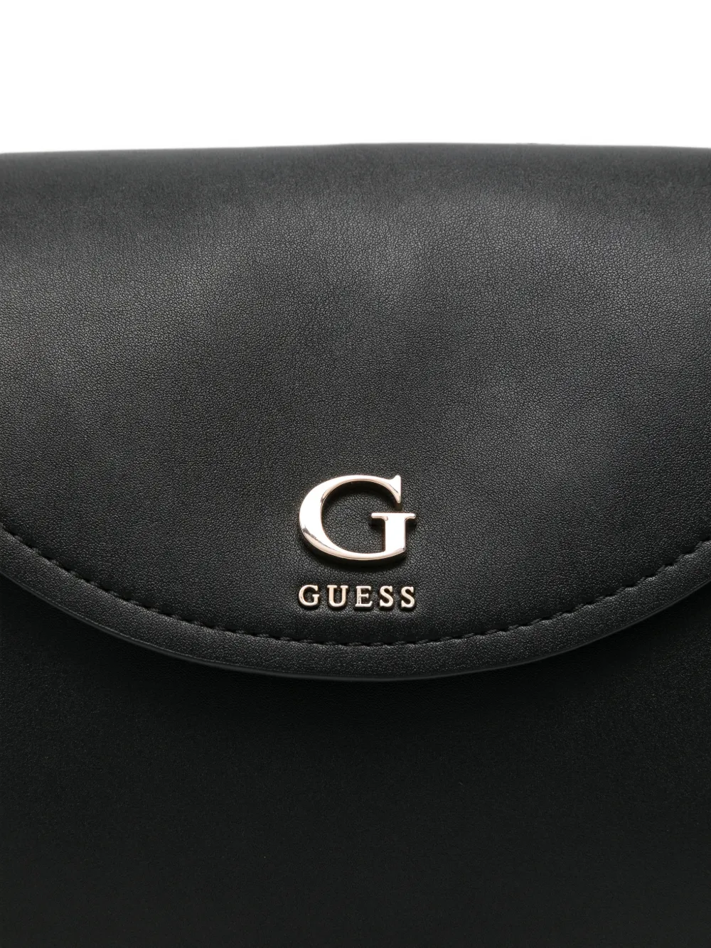 GUESS USA Coleen leren schoudertas met logoplakkaat Zwart