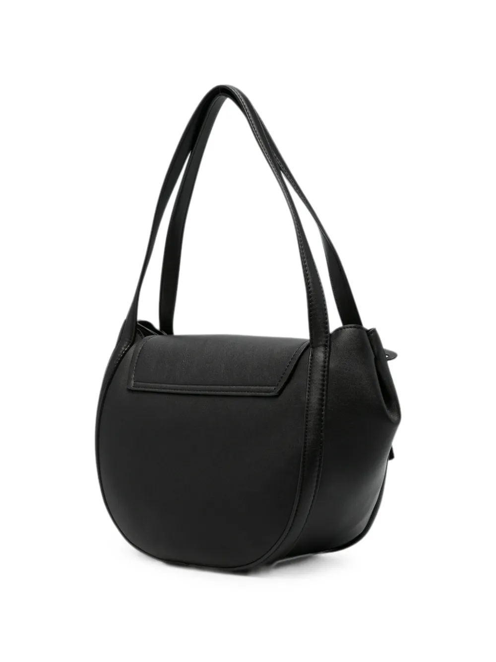 GUESS USA Coleen leren schoudertas met logoplakkaat Zwart