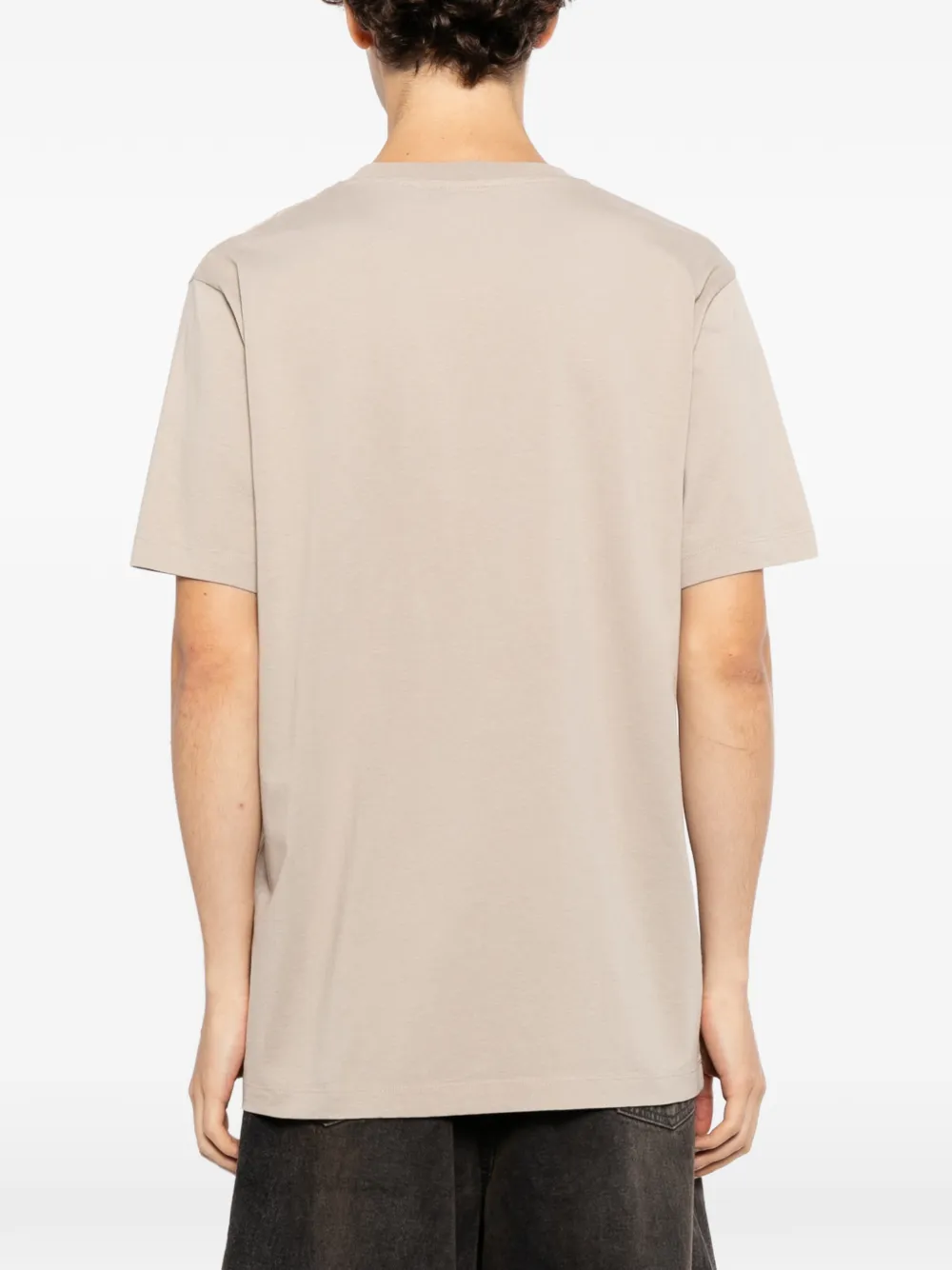 Off-White T-shirt met ronde hals Beige