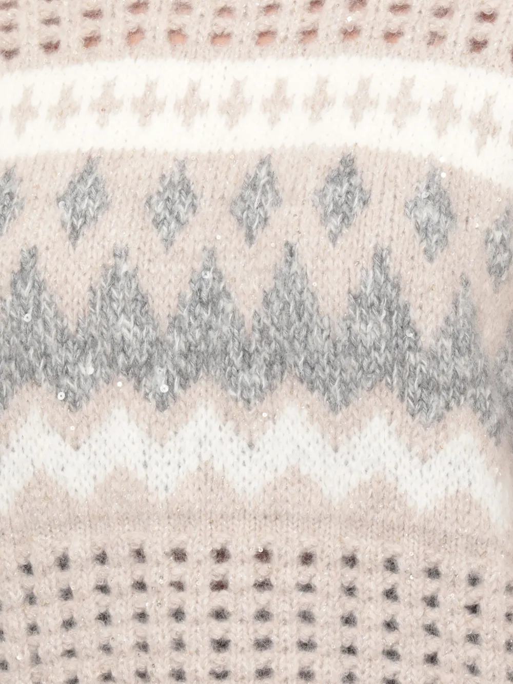 Peserico Opengebreide trui verfraaid met pailletten Beige