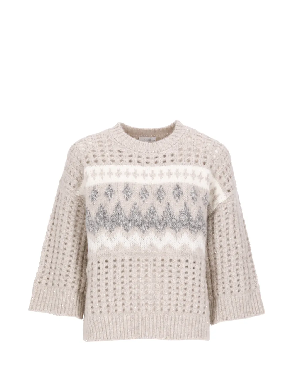 Peserico sequin-embellished open-knit sweater - Toni neutri