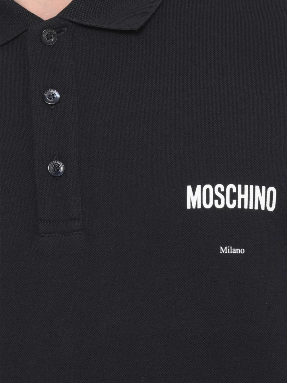 Moschino Katoenen poloshirt met logoprint Zwart