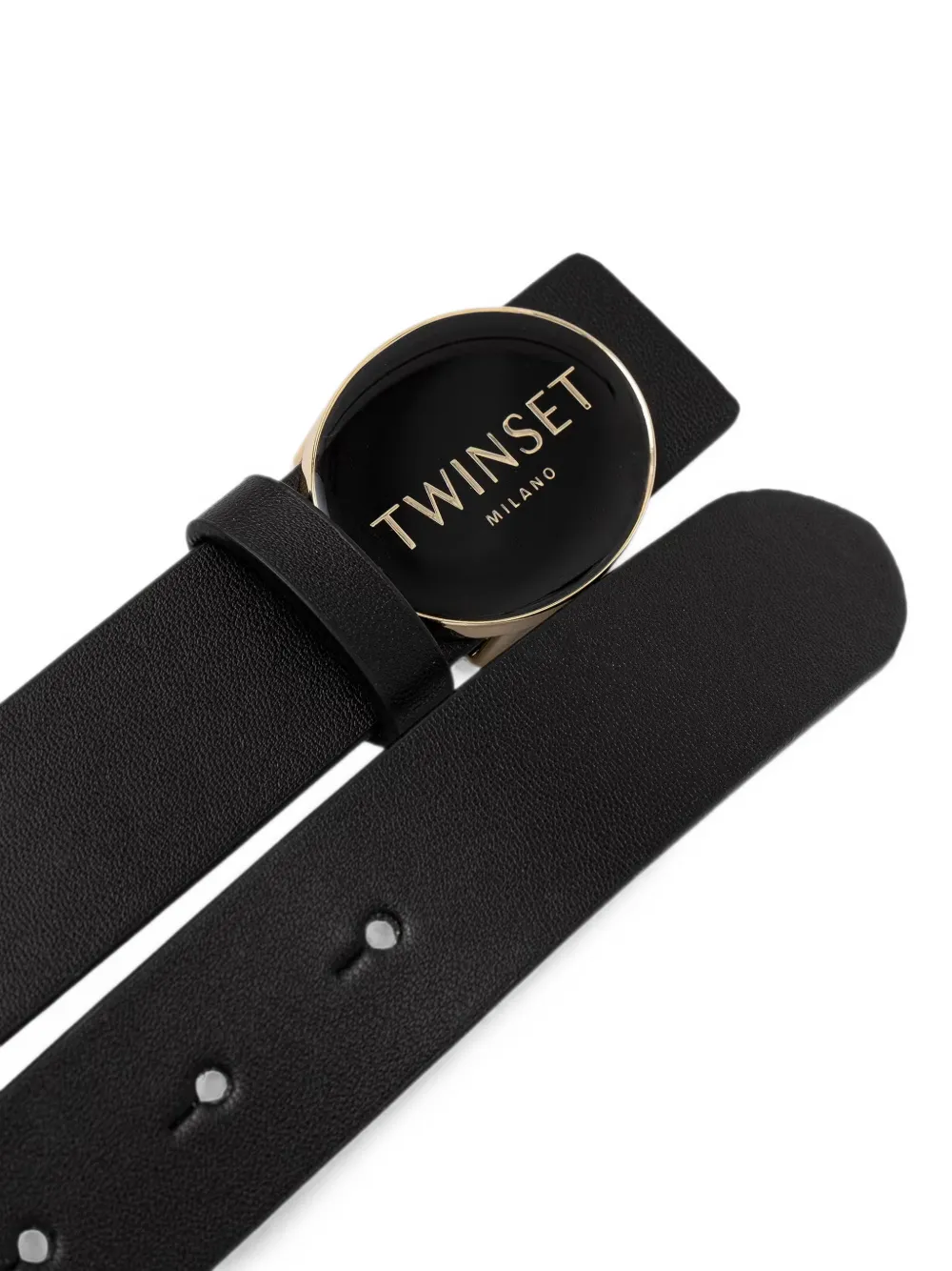 TWINSET Riem met ovalen gesp en logoplakkaat Zwart