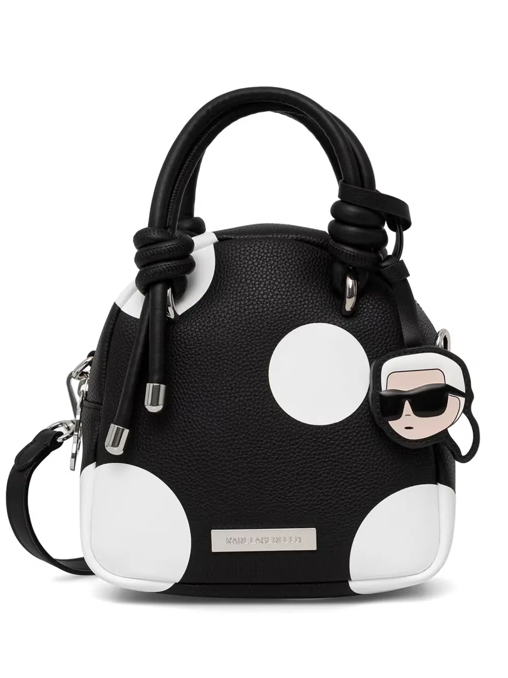Karl Lagerfeld Ikon Tote Bag mit Polka Dots - Schwarz