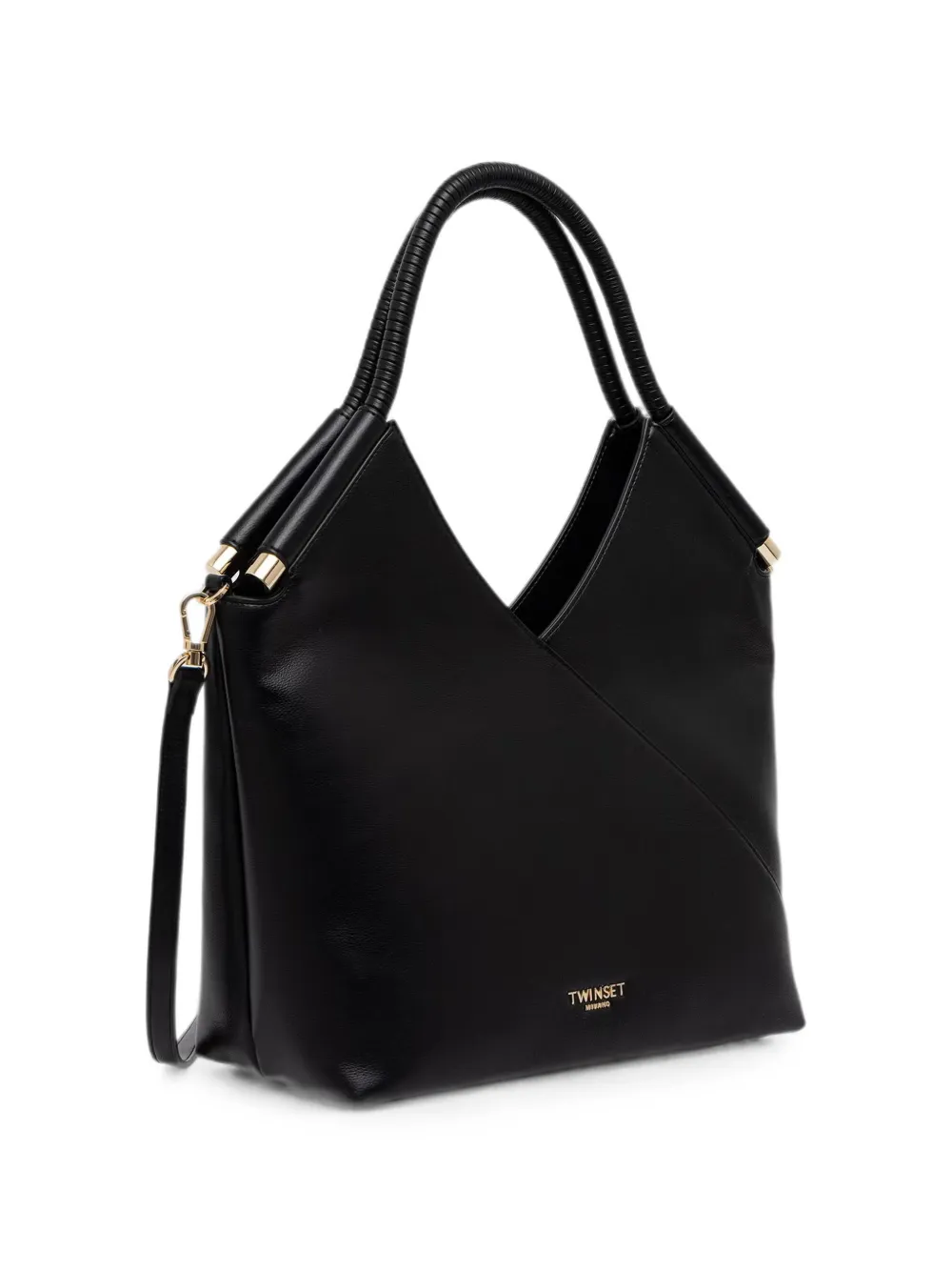 TWINSET shopper met logo-plakkaat en wikkelstijl Zwart