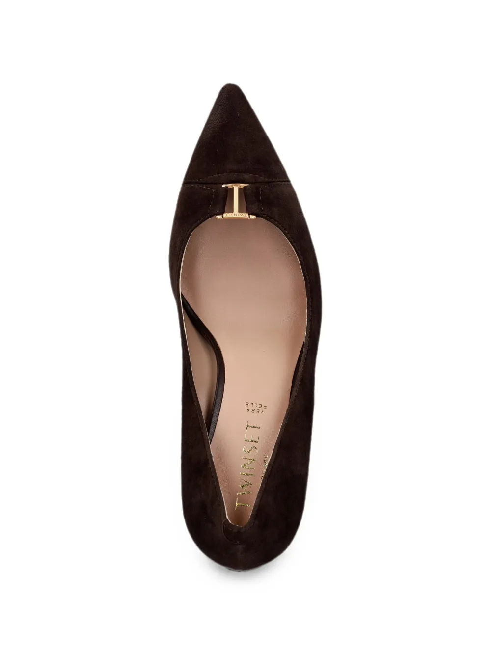 TWINSET high-heeled suede court shoes with logo Bruin