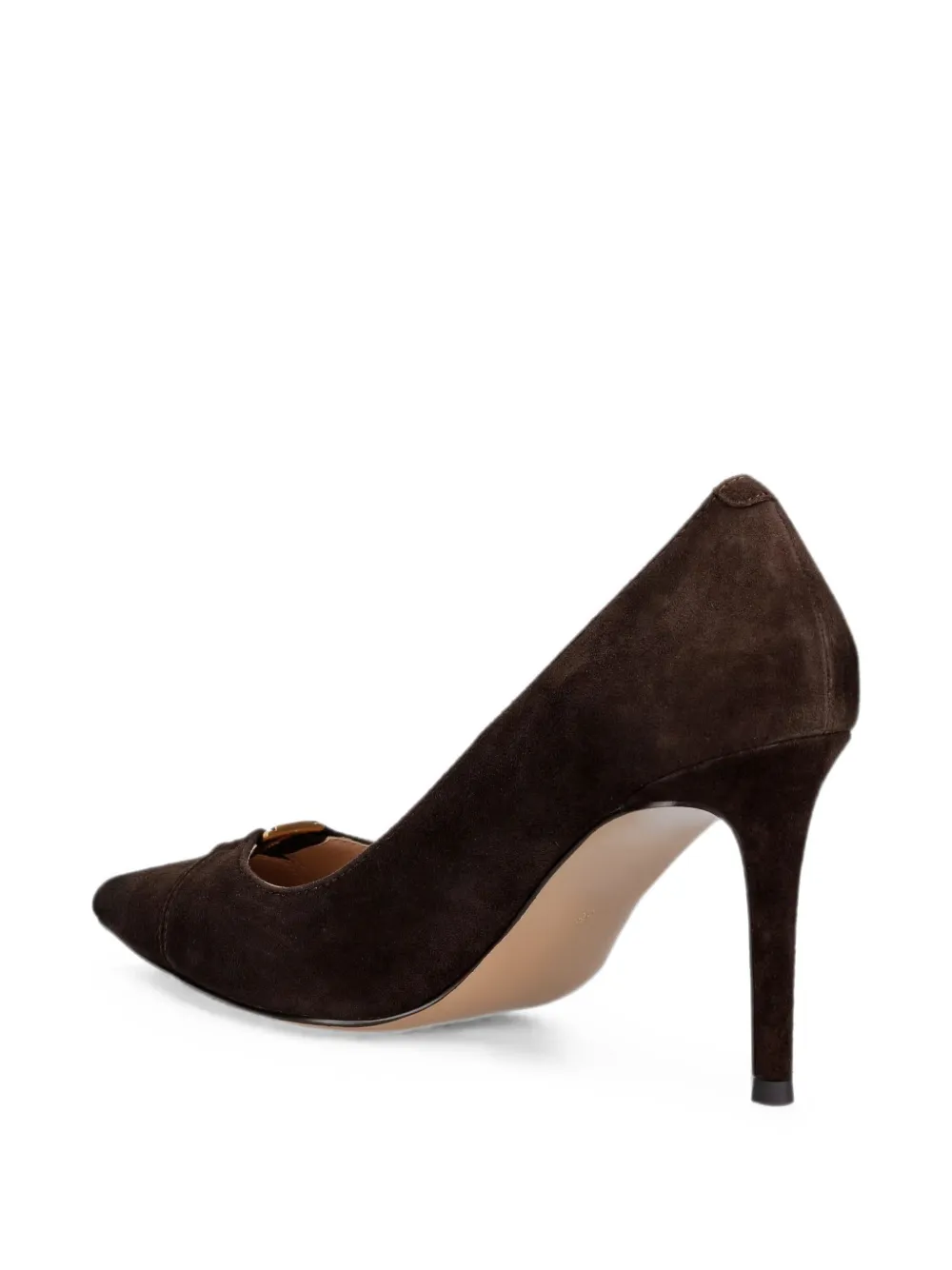 TWINSET high-heeled suede court shoes with logo Bruin