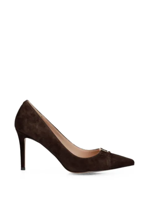 TWINSET high-heeled suede court shoes with logo