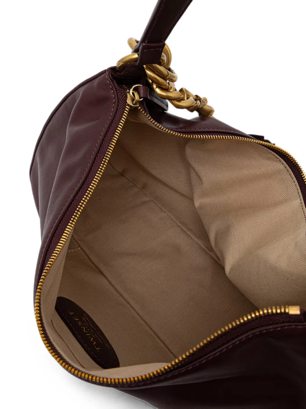 TWINSET Grote Liliane leren tas met bedel Paars