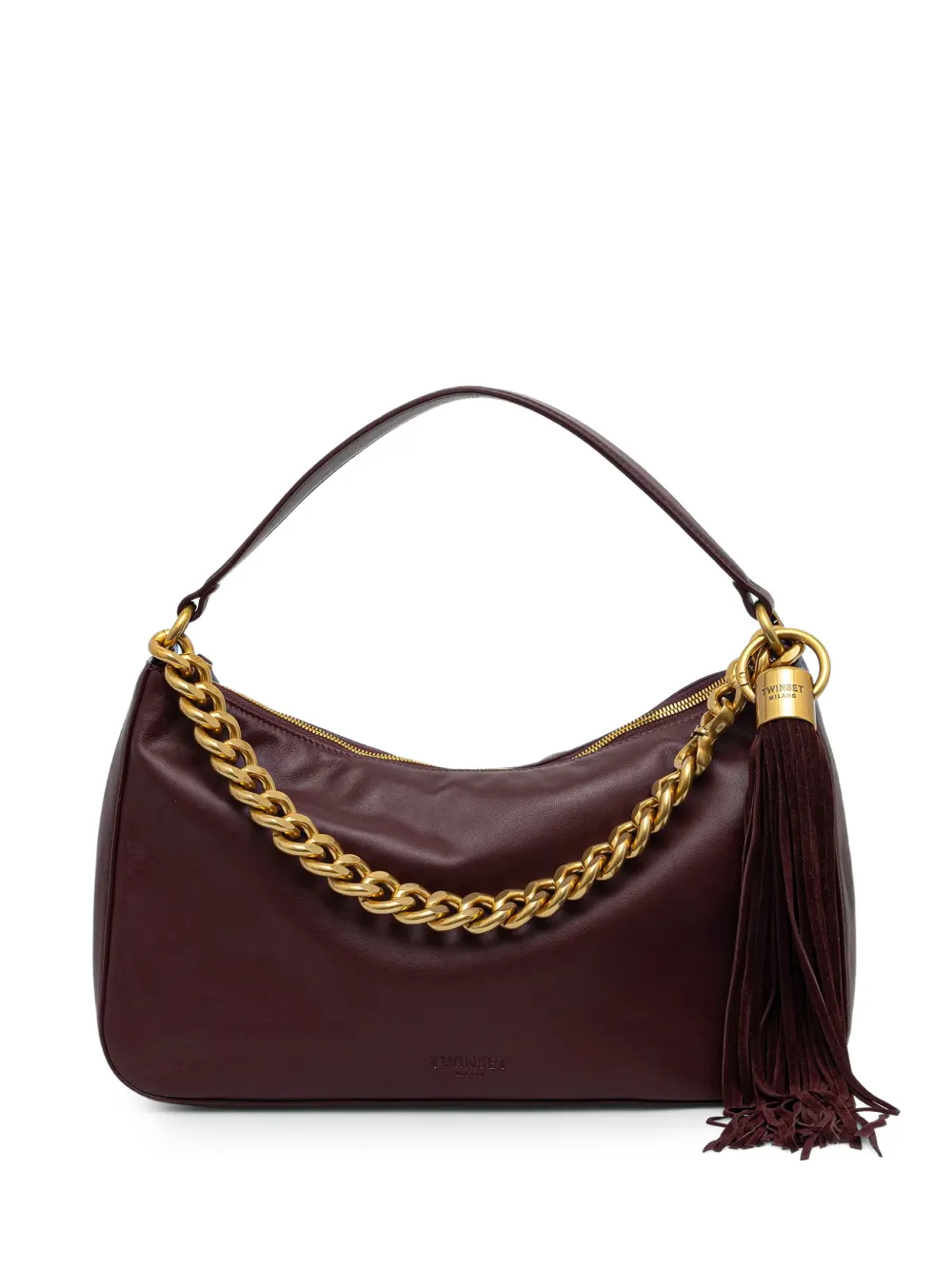 TWINSET large Liliane leather bag with charm - Violett