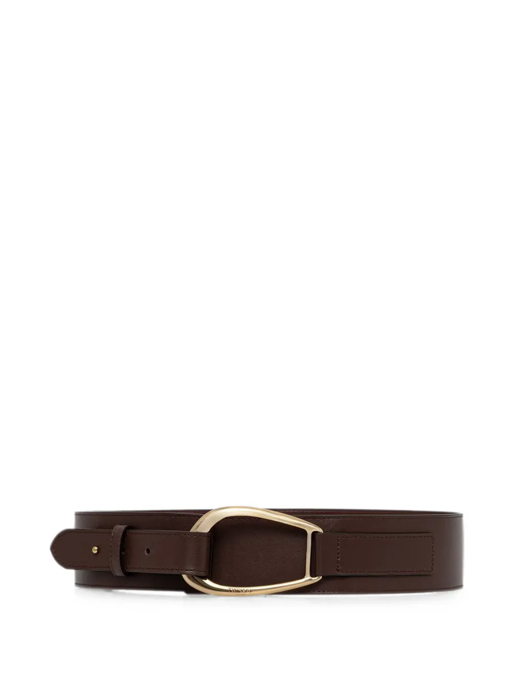 TWINSET leather sash belt with maxi buckle - Marrone