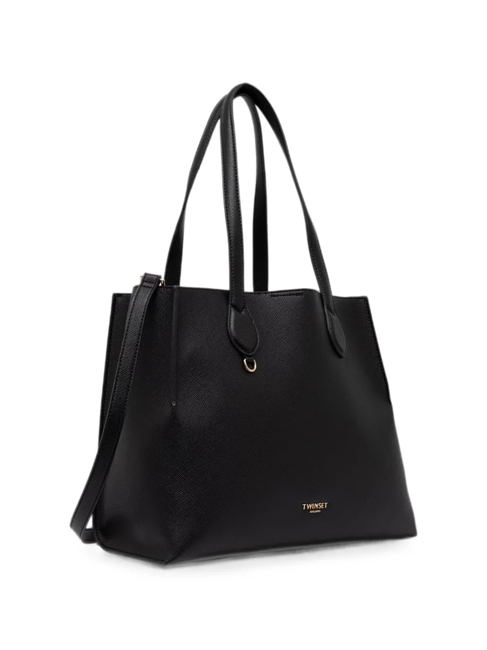 TWINSET Shopper met logoplakkaat Zwart