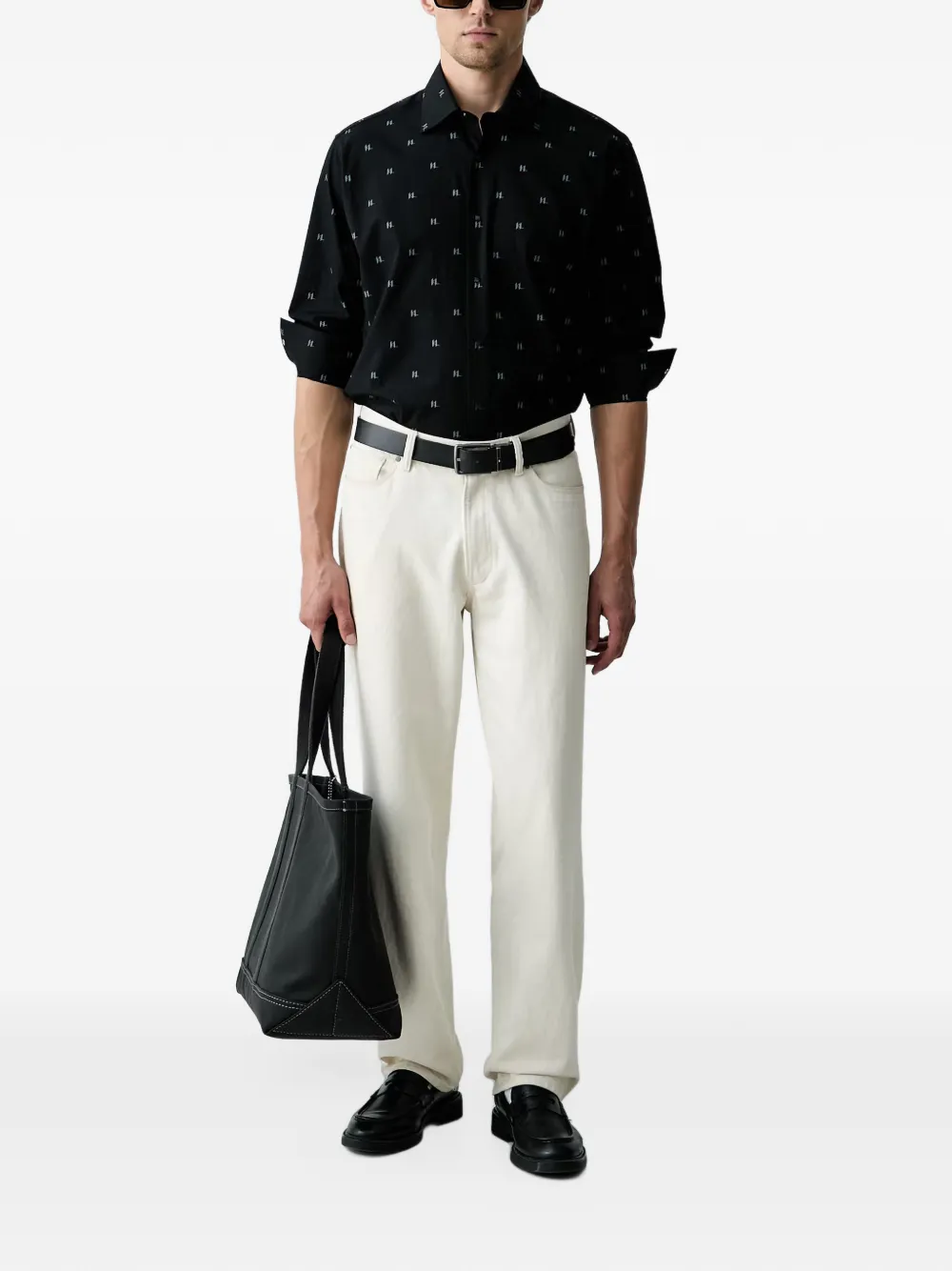 Karl Lagerfeld Overhemd met monogramprint Zwart