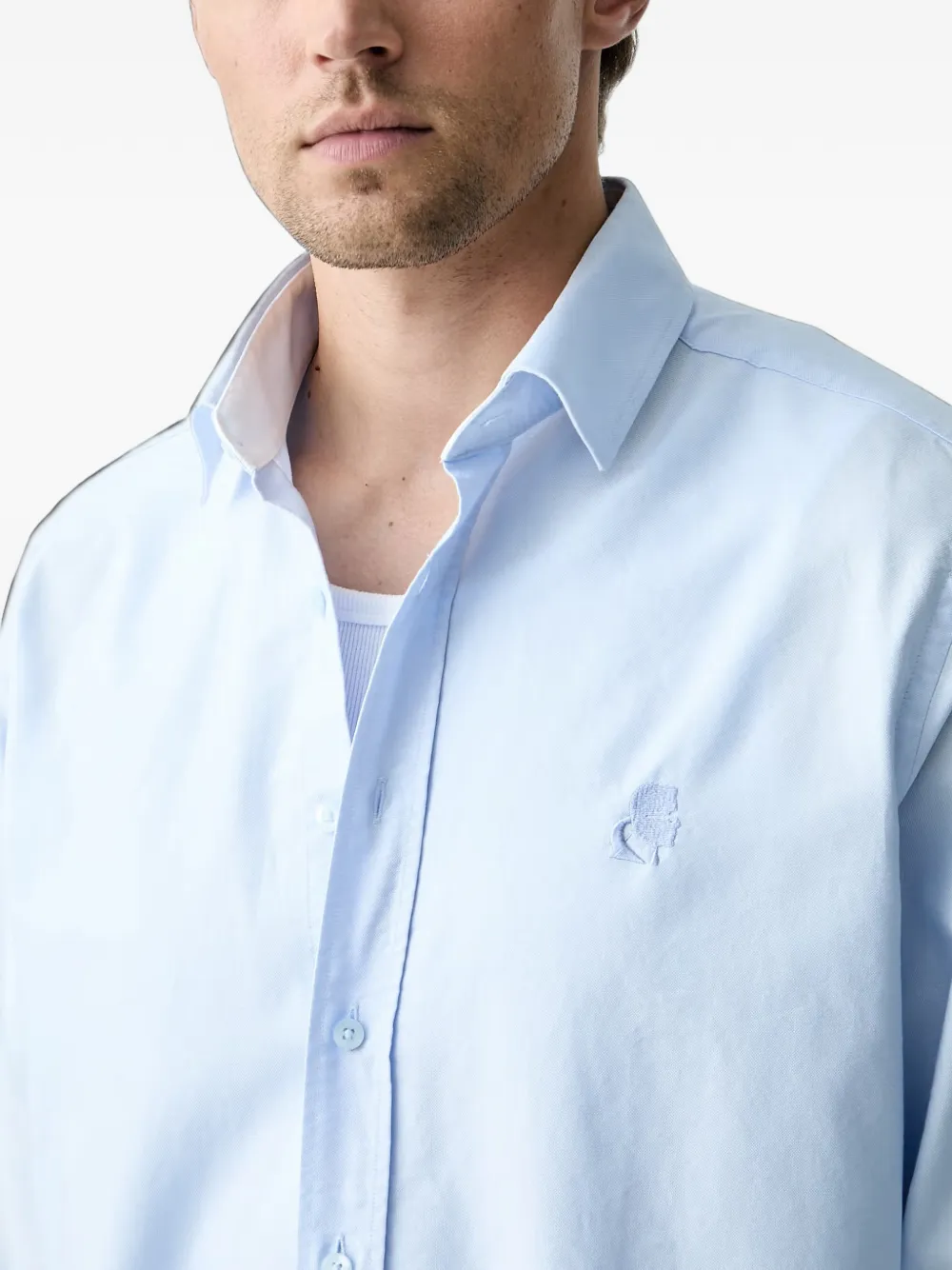 Karl Lagerfeld T-shirt met borduurwerk Blauw