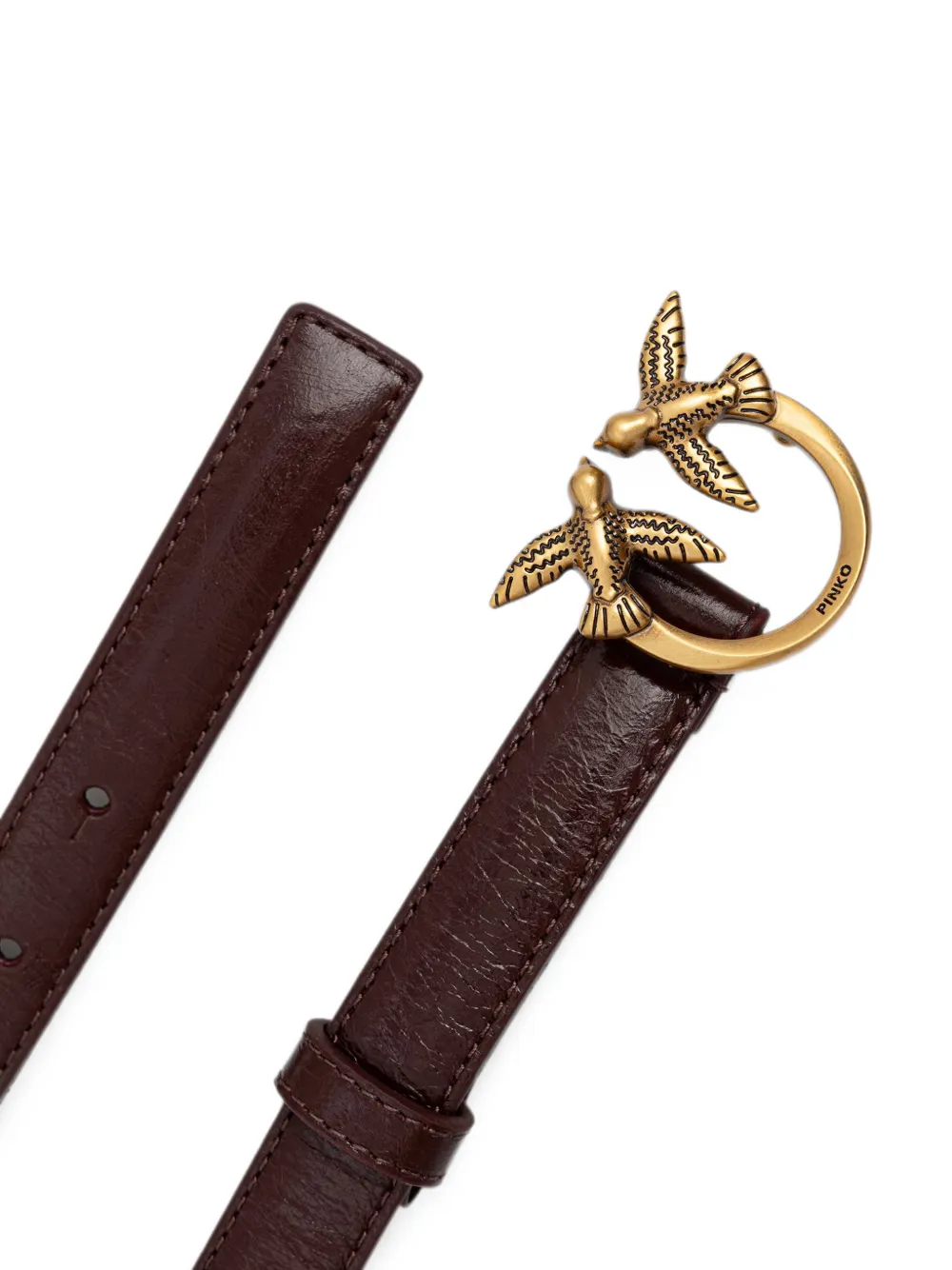 PINKO Love Birds leren riem Rood