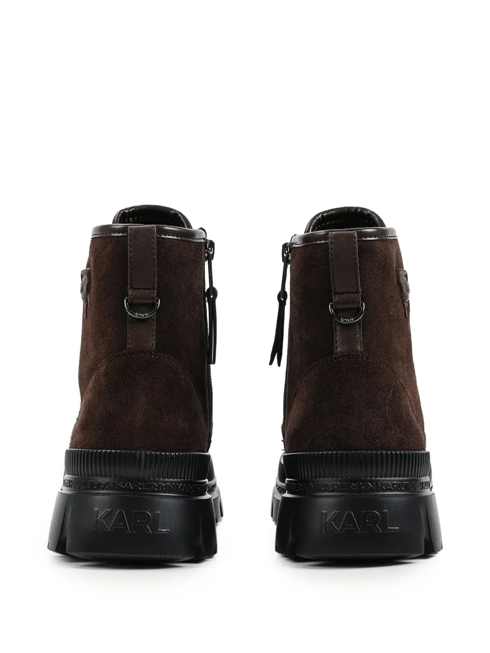 Karl Lagerfeld suede panelled boots Bruin