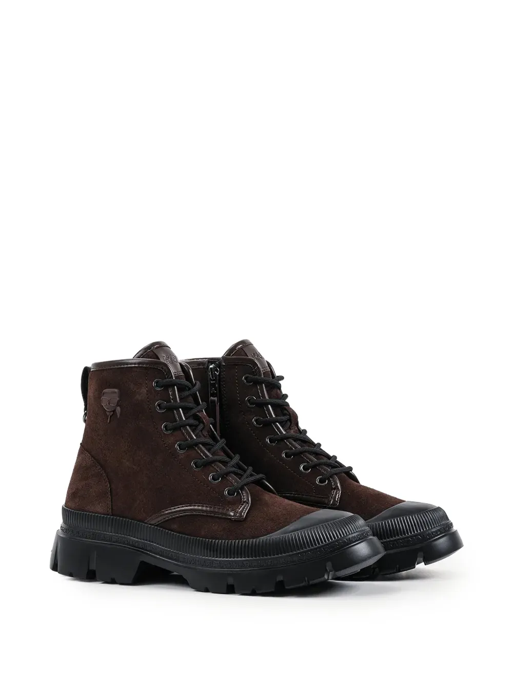 Karl Lagerfeld suede panelled boots Bruin