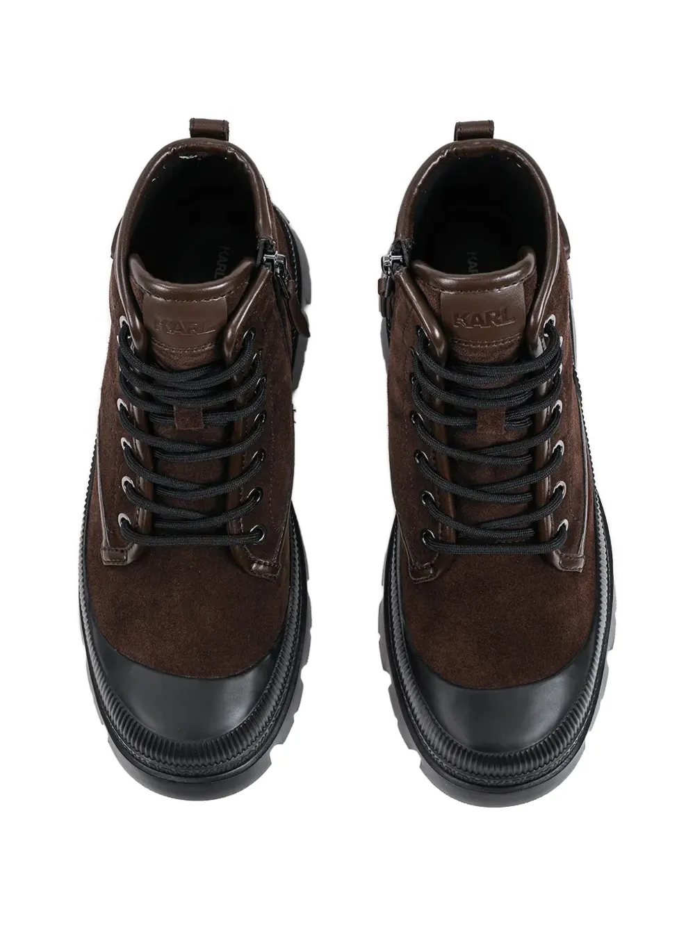 Karl Lagerfeld suede panelled boots Bruin