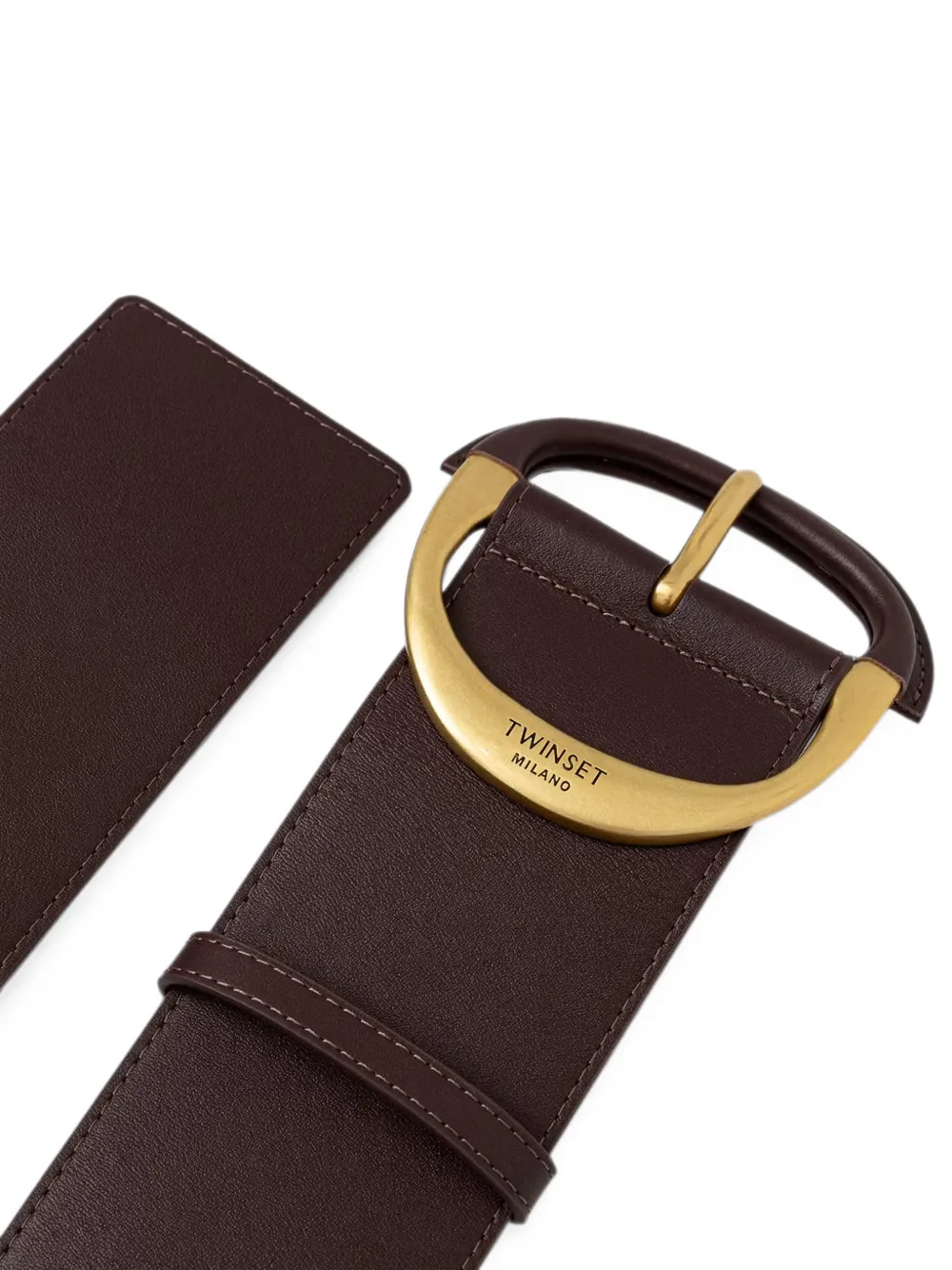 TWINSET Riem met brede band en gesp Bruin
